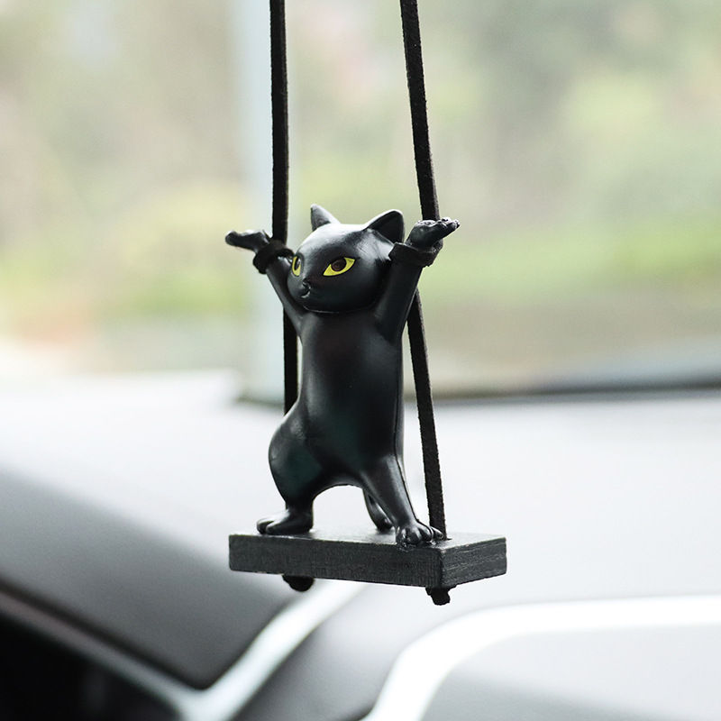 Thumbnail: Car Pendant Creative Cute Branch Cat Rearview Mirror Pendant Car Interior Decora