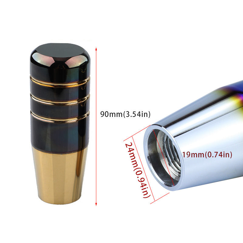 Thumbnail: 9cm 13cm Aluminum Gear Shift Knob Baking Blue Baking Golden Racing Car Universal