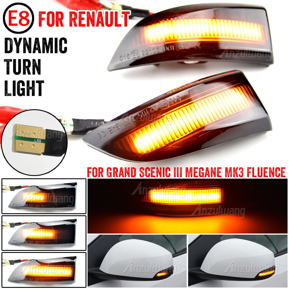 For Renault Megane MK3 Scenic Fluence Latitude Laguna Dynamic Turn Signal Light