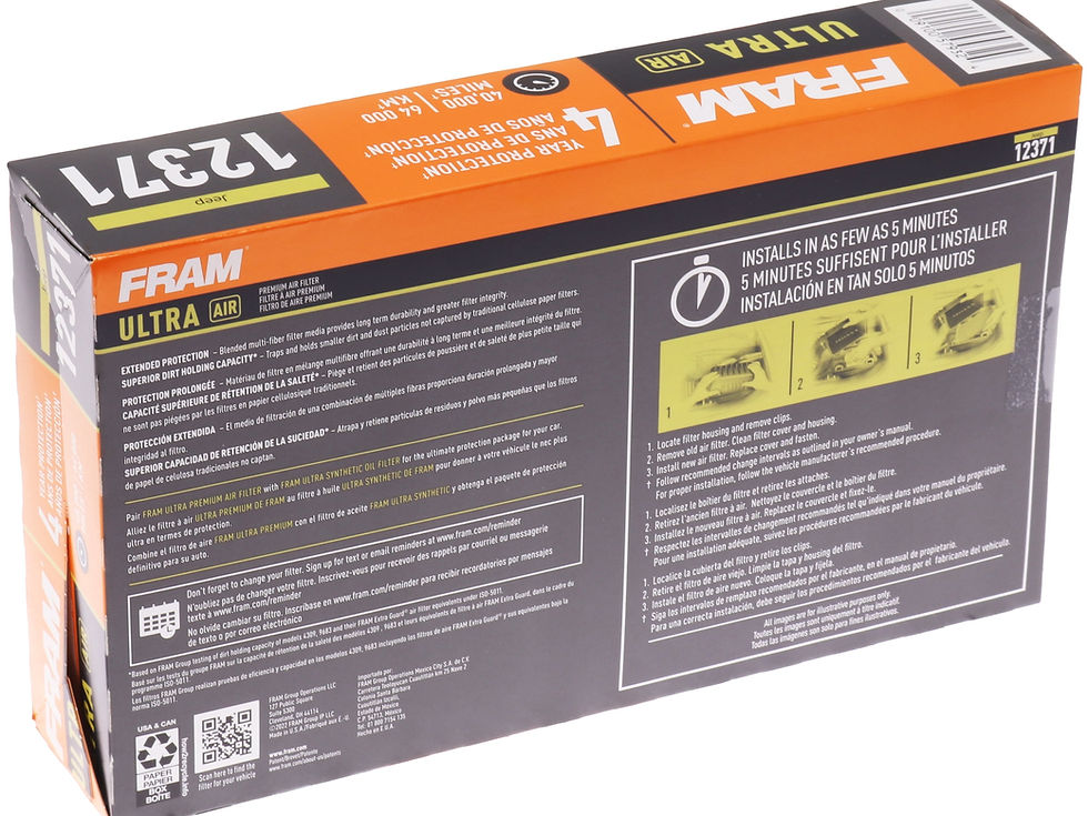 Thumbnail: FRAM Ultra Air XGA12371, Premium Engine Air Filter for Select Jeep Vehicles..