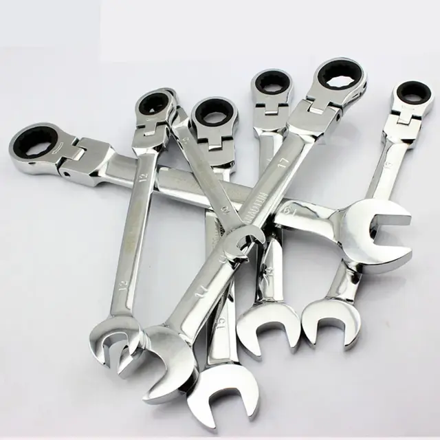 Thumbnail: NEW Flex-Head Ratcheting Combination Wrench Set SAE 1/4''-13/16'' Premium 72-Tee