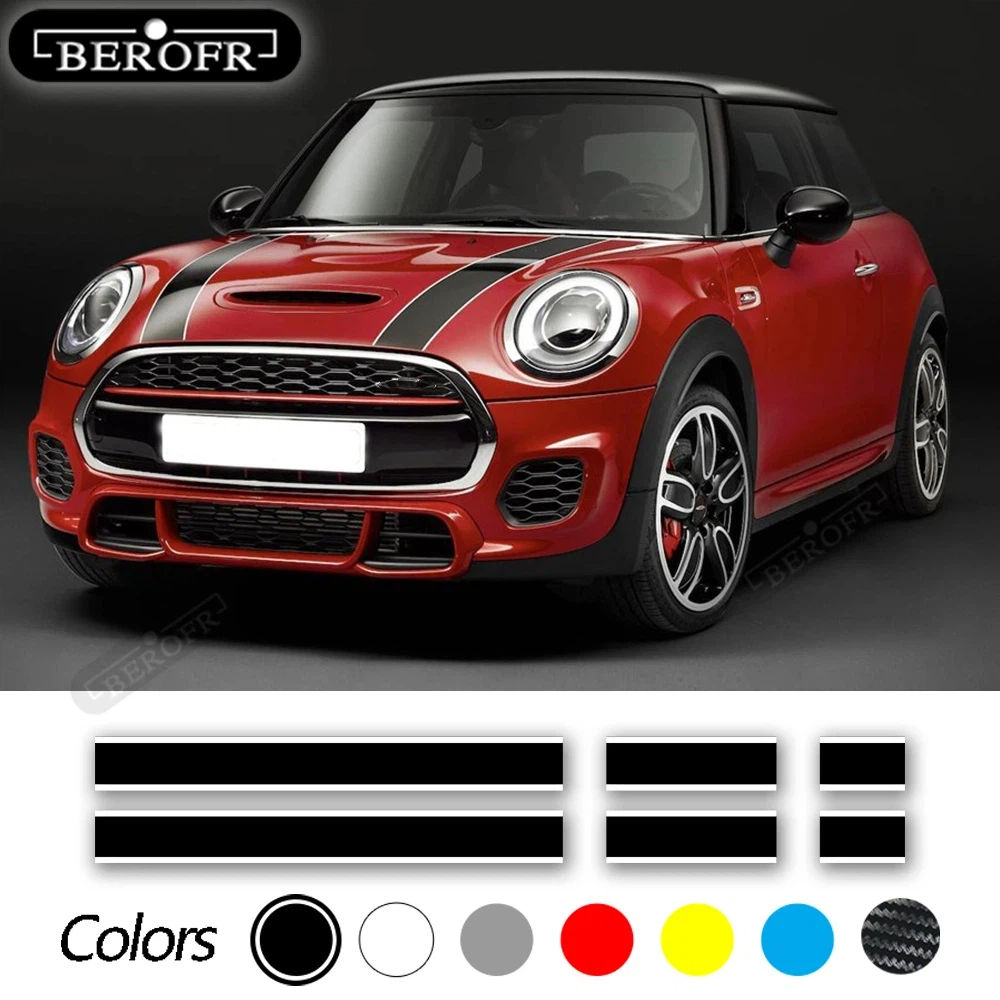For MINI Cooper F56 R56 F55 F57 R57 JCW Accessories Car Hood Sticker Bonnet Stri