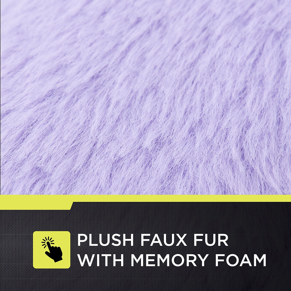 Thumbnail: Auto Drive Lavender Faux Fur Memory Foam Universal Steering Wheel Cover