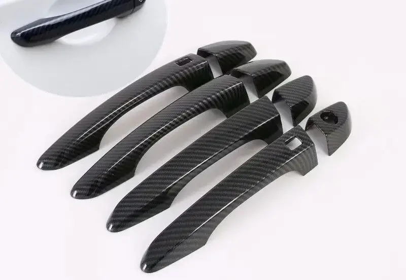 For Hyundai Tucson 2015 2016 2017 2018 2019 Carbon Fiber Chrome Car Door Handle