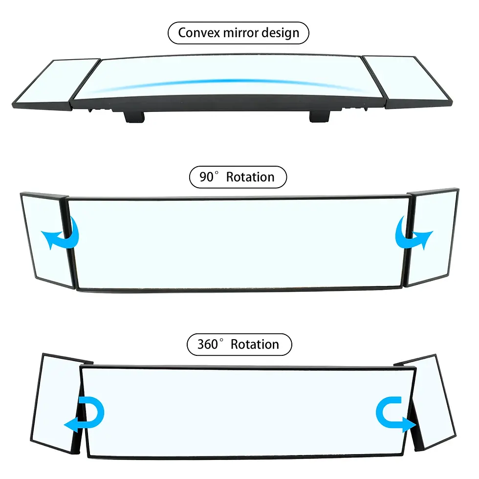Thumbnail: Universal Car Truck Van Pickup Interior Clip On Rear View Convex Mirror Driving