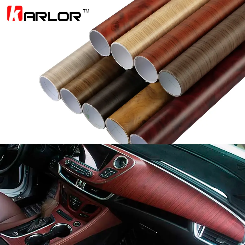 60x500cm Matte Self-adhesive Wood Grain Textured Vinyl Film Car Wrap PVC Waterpr