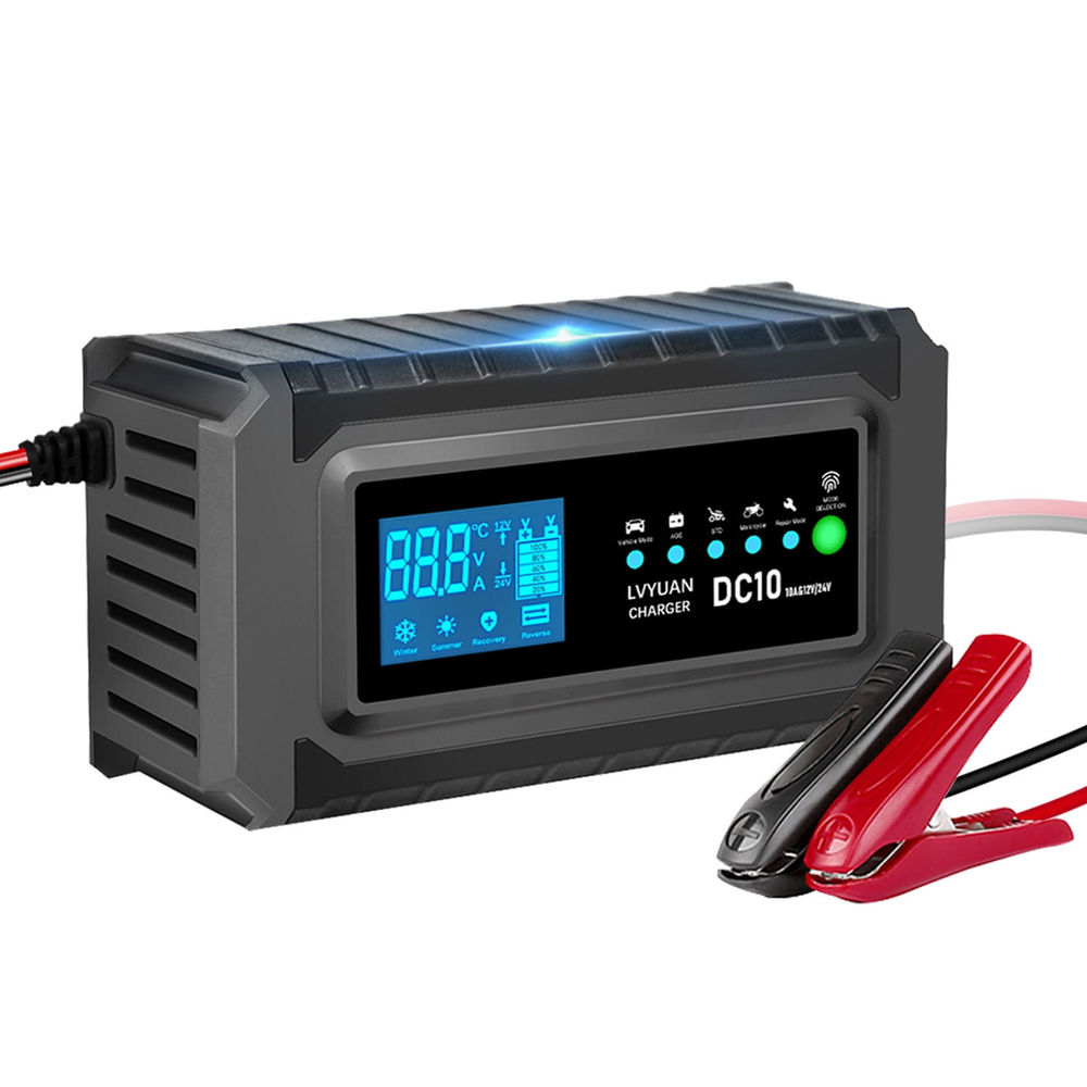 Yinleader 12V/10A 24V/5A Car Battery Charger Battery Maintainer Fully-Auto