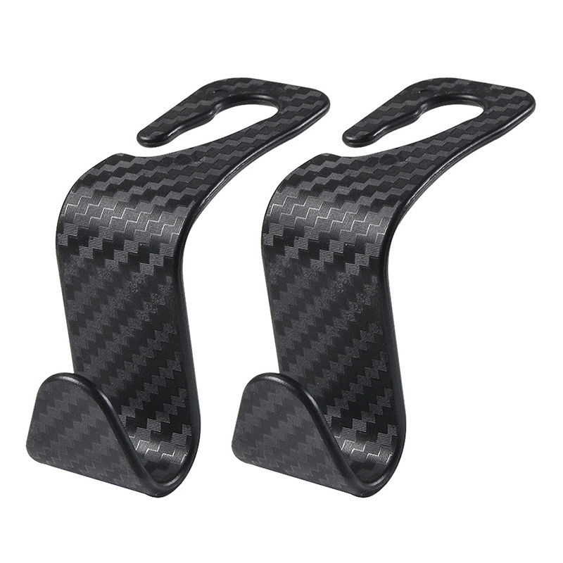 Thumbnail: 4Pcs Carbon Fibre Hook Car Seat Headrest Hook Auto Back Seat Organizer Hanger Ha