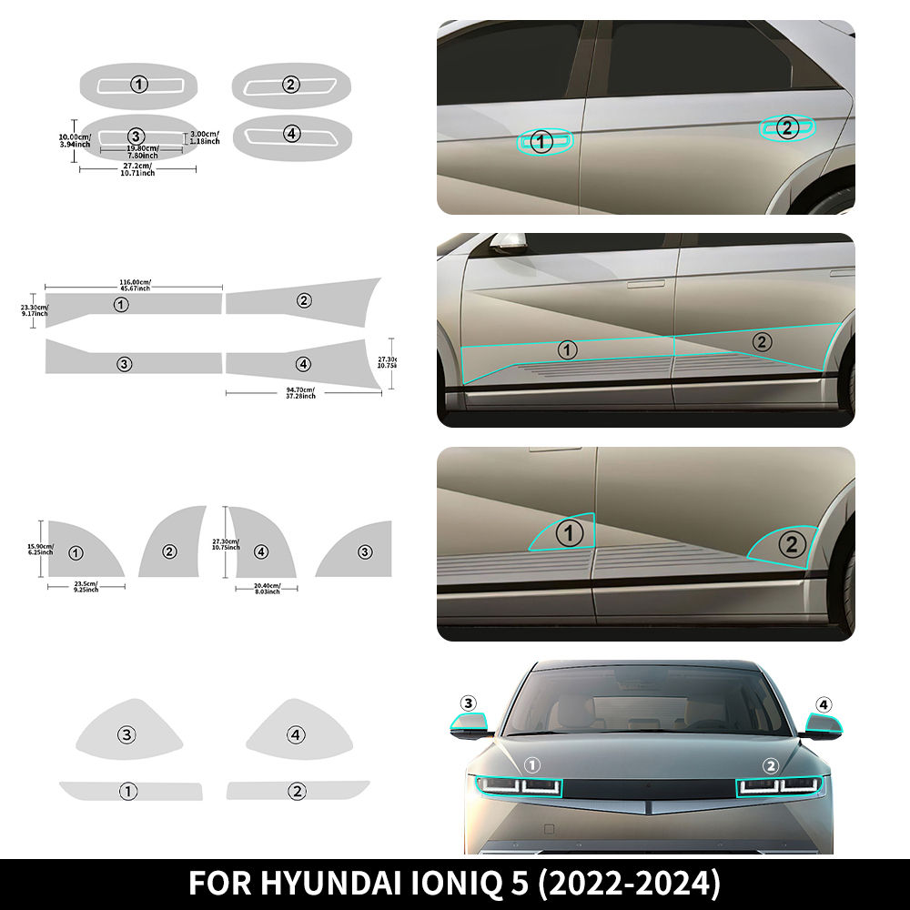 Car Door Handle Triangle Protective Film for Hyundai IONIQ 5 2022-2024 PPF TPU T