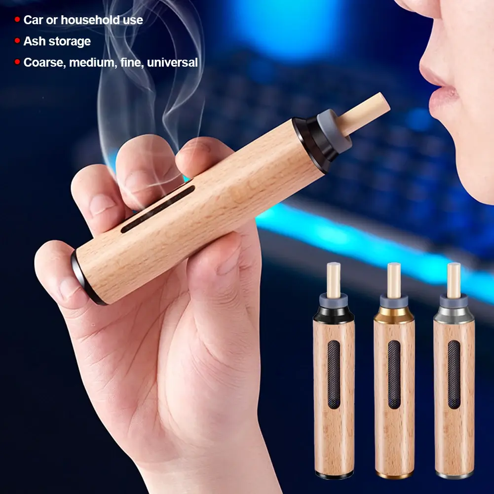 Dust-free Smoking Car Ashtray Wooden Car Portable Smoke Cigarette Mini Filter Wa