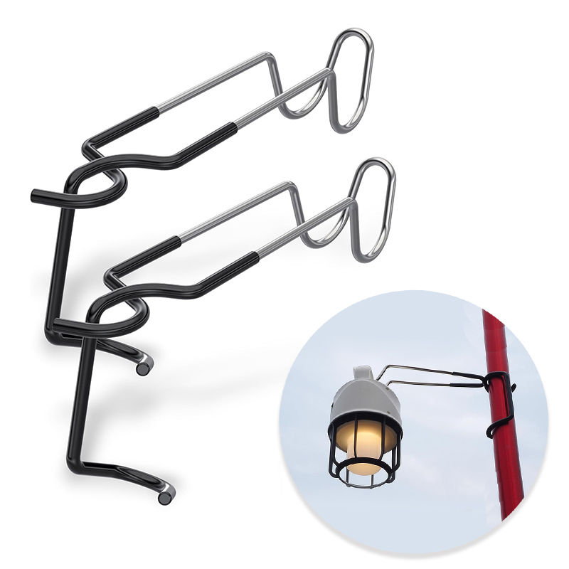 Camping Lantern Hook, Stainless Steel lamp Hanger Stand, Portable Non-Slip Tent