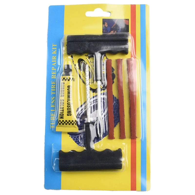 Thumbnail: Car Tire Repair Tool Kit with Rubber Strips Tubeless Tyre Puncture Studding Plug