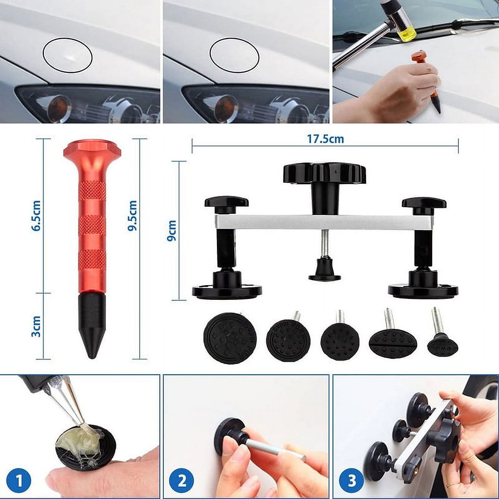 Thumbnail: 66PCS Auto Body Dent Repair Kit, Paintless Dent Removal Tool with Black Den..