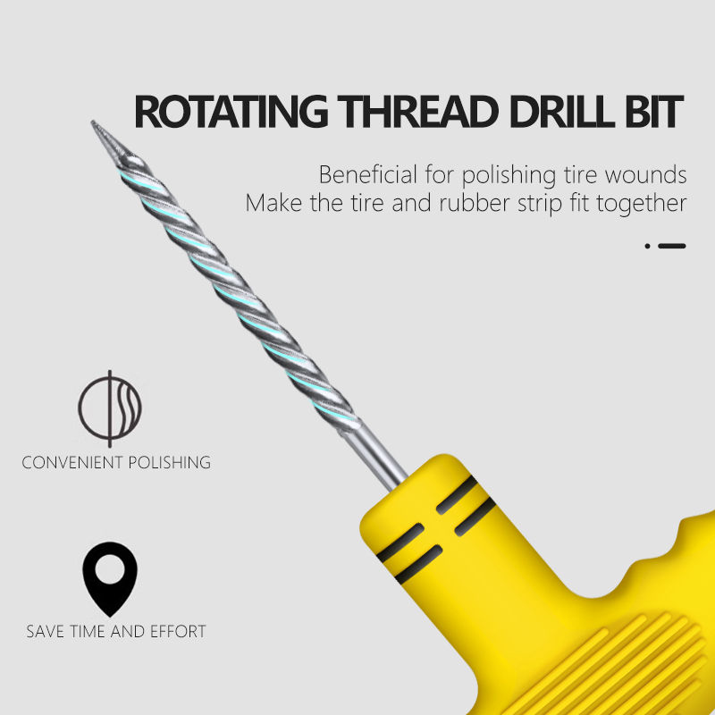 Thumbnail: Car Tire Repair Kit for Tubeless Tires: Rubber Strips, Glue & Plug Tools - Auto/