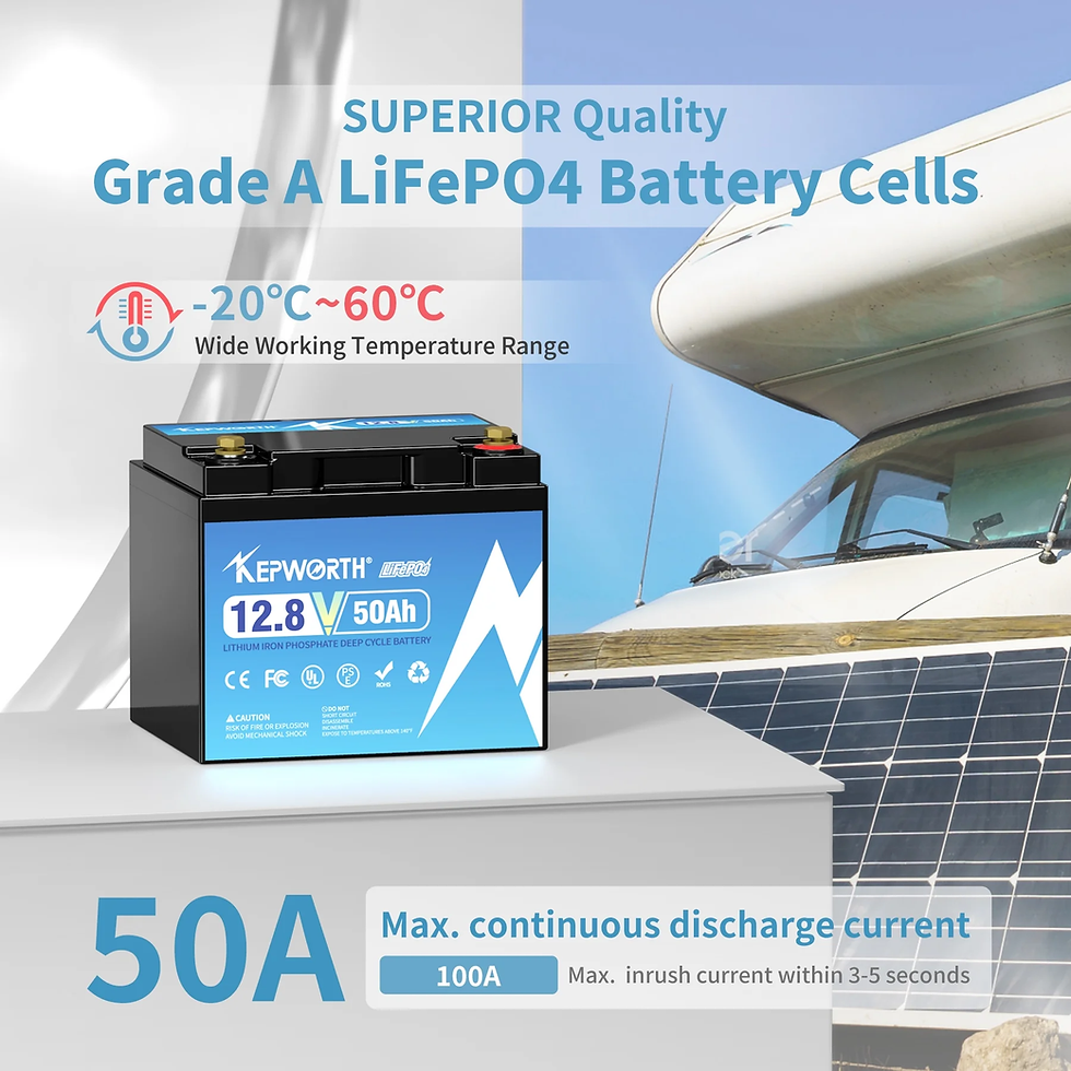 Thumbnail: Lifepo4 Battery 12V 50Ah Lithium Battery with 50A BMS, Rechargeable Deep Cycle L