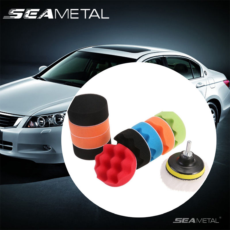 Thumbnail: SEAMETAL 3/4/5 Inch Car Polishing Sponge Pads Kit Foam Pad Buffer Kit Polishing