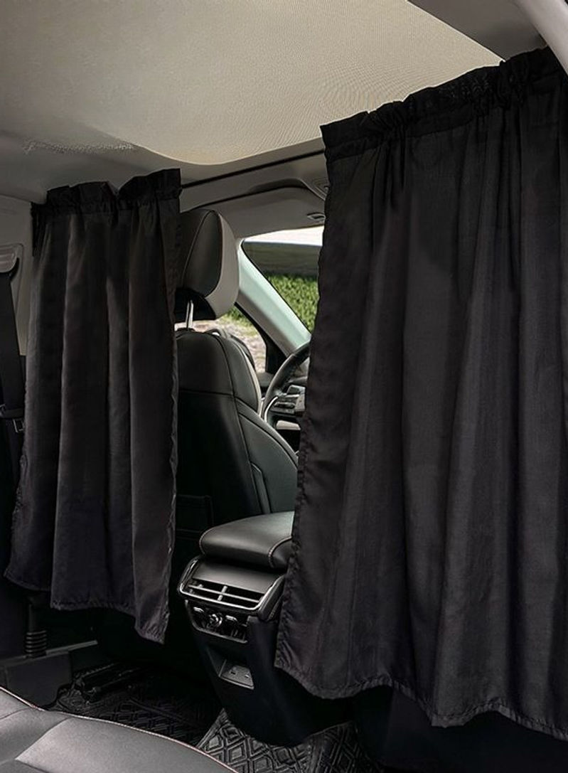 Car Front Rear Partition Curtain Retractable Sunshade Heat Insulation Hanging Pr