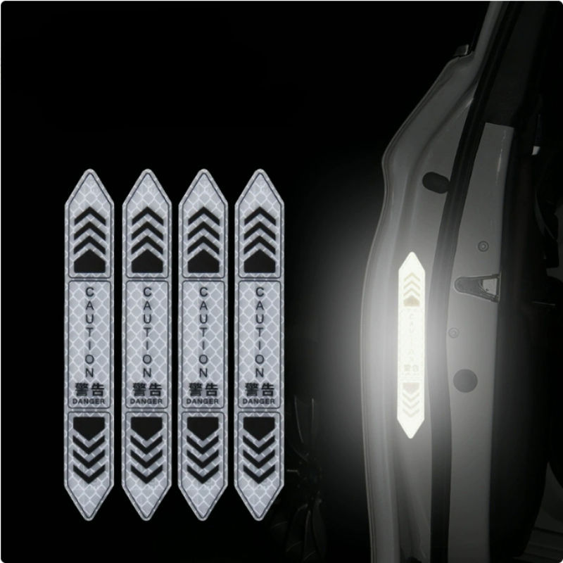 Thumbnail: 4Pcs Reflective Open Warning Stickers for Car Door, Night Visibility Auto Safety