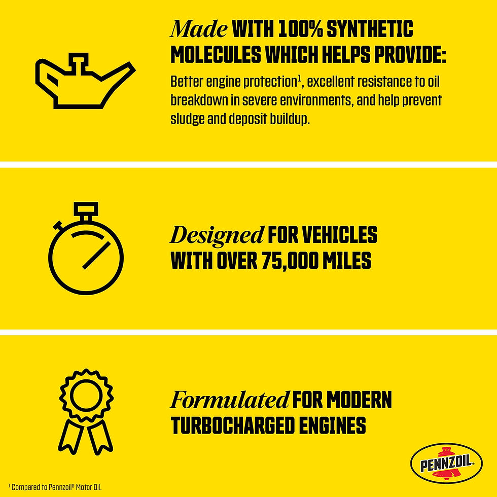 Thumbnail: Pennzoil High Mileage Full Synthetic 5W-30 Motor Oil 1 Quart