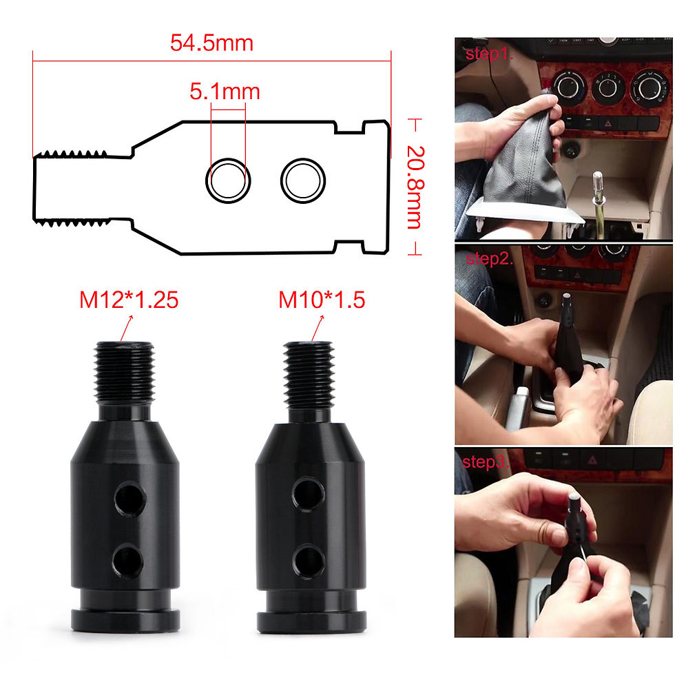 Thumbnail: M12x1.25mm /M10x1.5mm Universal Aluminum Gear Shift Knob Shifter Adapter For Non
