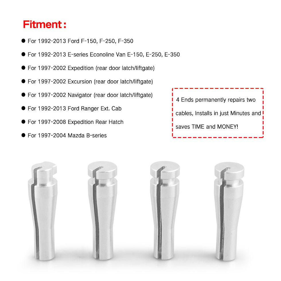 Thumbnail: Door Cable Repair Kit Latch Lock Cable Ends Replacement for Ford F-series E-seri