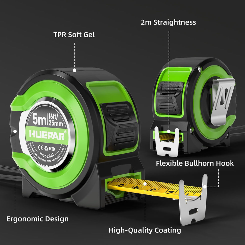 Thumbnail: 16Ft Tape Measure, 5M/16Feet Steel Retractable Tape Measure Self-Lock with ..