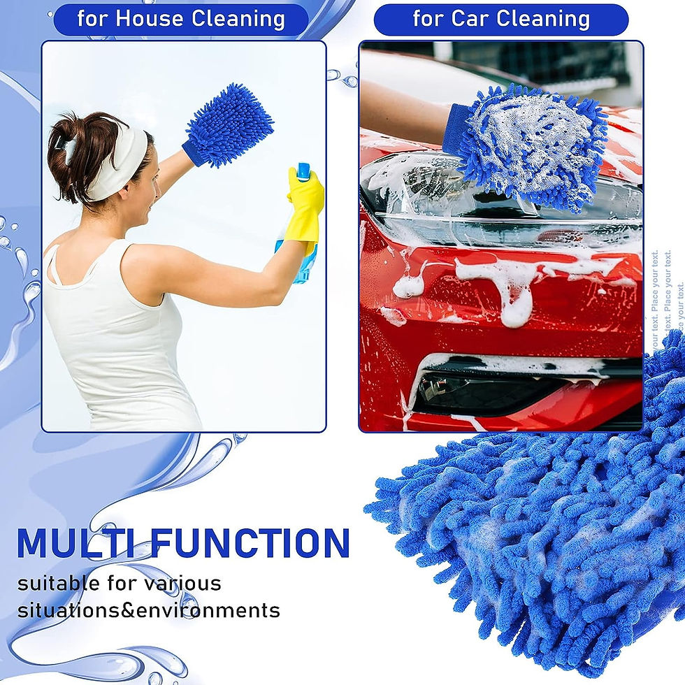 Thumbnail: 2 PCS Wash Cloths Car Cleaning Supplies Microfiber Towels Brush Wheel Detai..