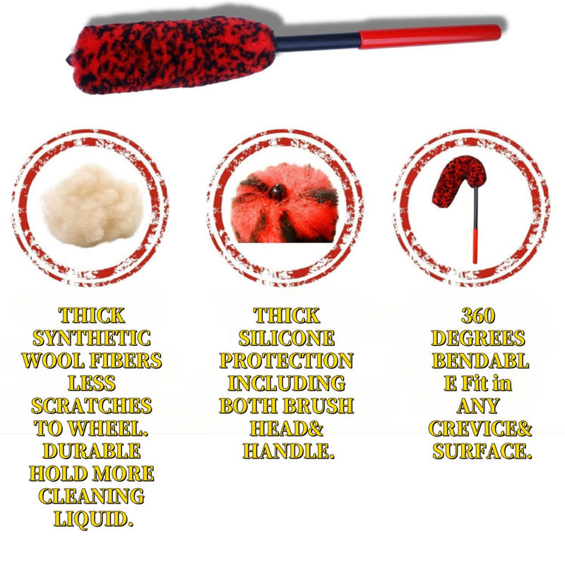 Thumbnail: Car Wheel Detailing Brushs Bendable Wheel Woolies Auto Cleaning Tools for Car Ri