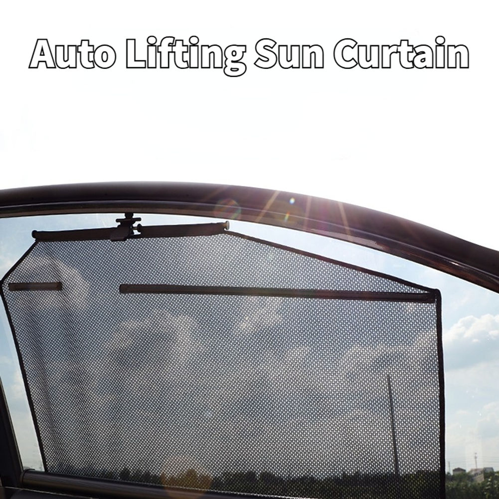 Retractable Car Side Window Sunshade Auto Lifting Sun Curtain Anti UV Heat Insul