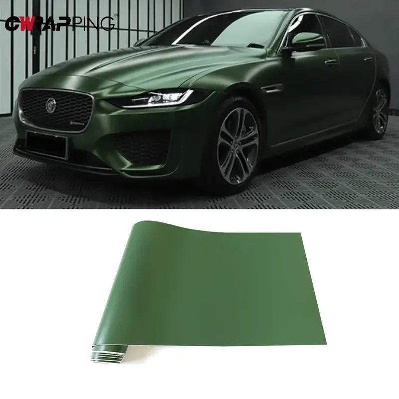 Thumbnail: Car Matte Army Green Film Waterproof PVC Universal Decoration Stickers for Auto