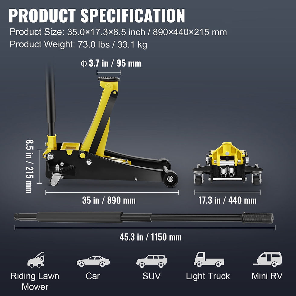 Thumbnail: SKYSHALO  Low Profile Floor Jack,3 Ton Capacity, Low-lying Steel Jack for R..