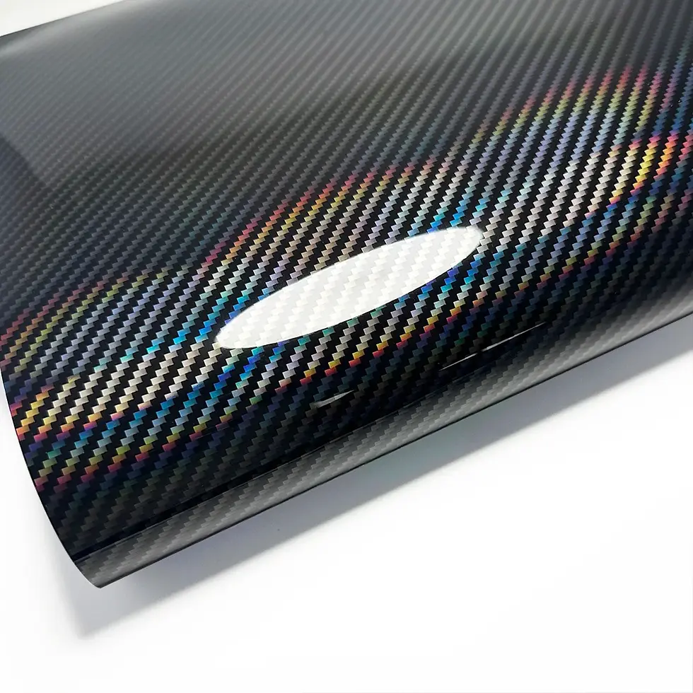 Thumbnail: High Gloss Laser Black Carbon Fiber Vinyl Film Motorcycle Body Stickers Rainbow