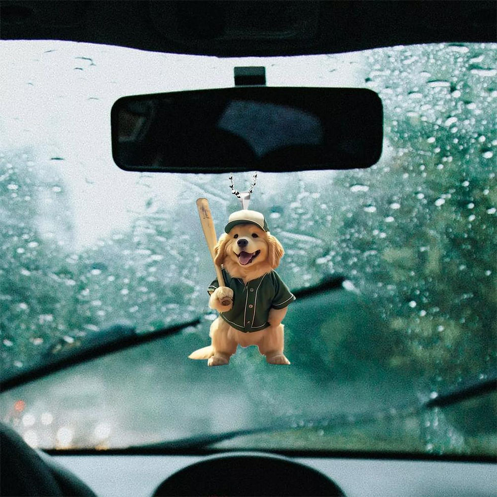 Thumbnail: 2D Car Pendant Acrylic Dog Drop Ornament Universal Auto Rearview Mirror Interior