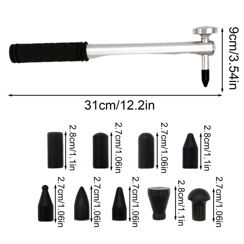 Thumbnail: Aluminum Auto Dent Remover Hammer With 9 Heads Car Dent Repair Hammer No Trace S