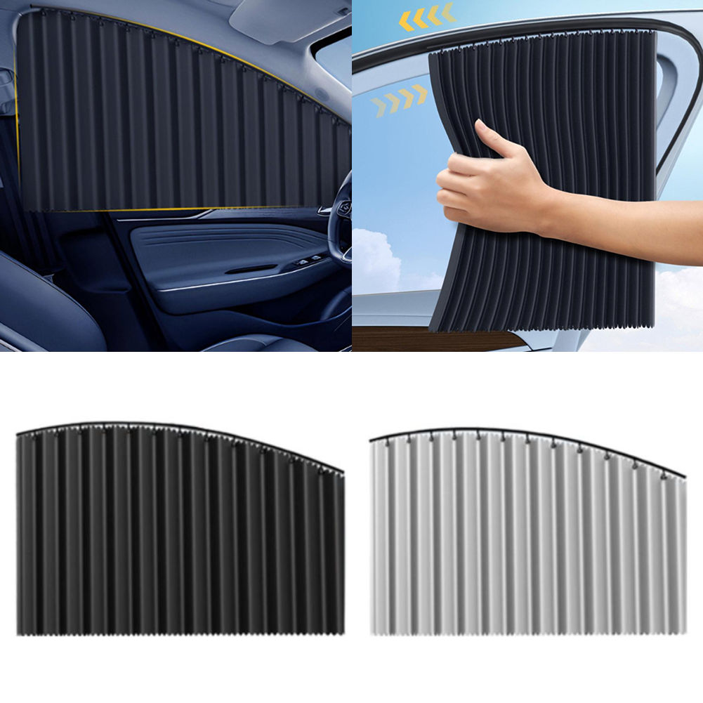2/4Pcs Car Front & Rear Side Window Sun Shade Curtain - UV Protection, Heat Insu