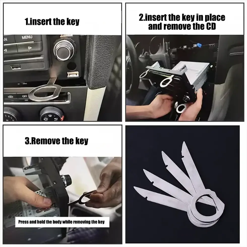 Thumbnail: Car Radio Stereo Removal Extractor Key Release Pin Head Unit Audio Install Tool