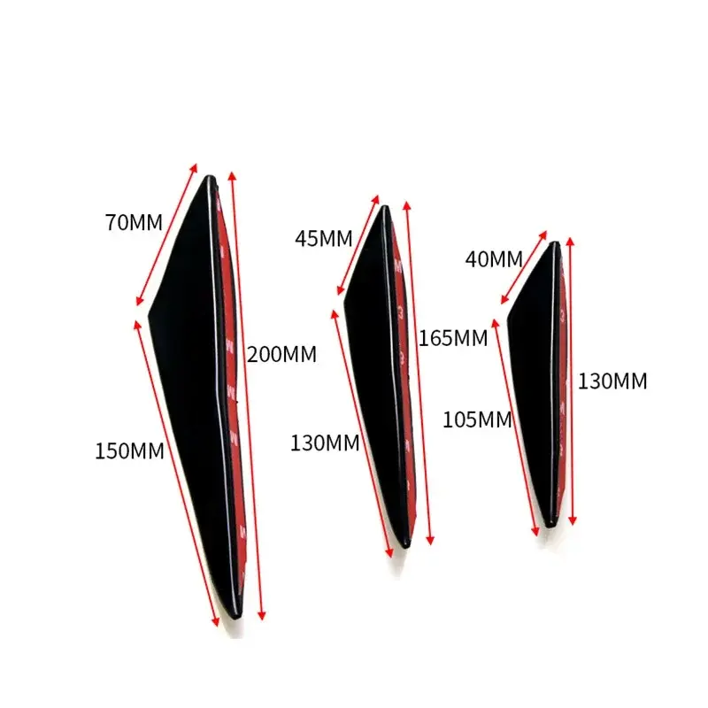 Thumbnail: 4/6Pcs Car Front Bumper Lip Decoration Diffuser Shunt Fin Body Spoiler Canard Va