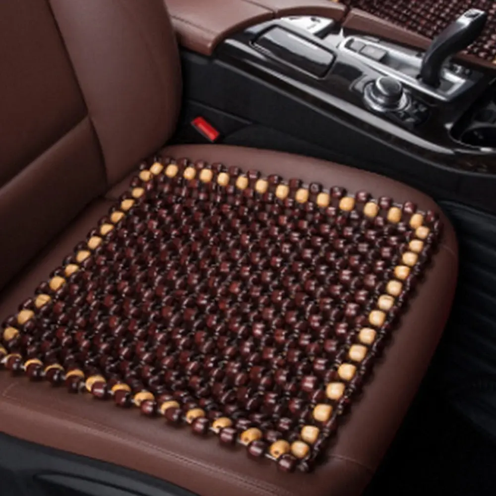 Car Seat Cushion Summer Breathable Cooling Wood Bead Seat Cover Pad Office Massa