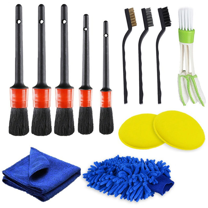 Thumbnail: Car Detailing Brush Set Car Cleaning Brushes Sponges Towels for Car Air Vents Ri