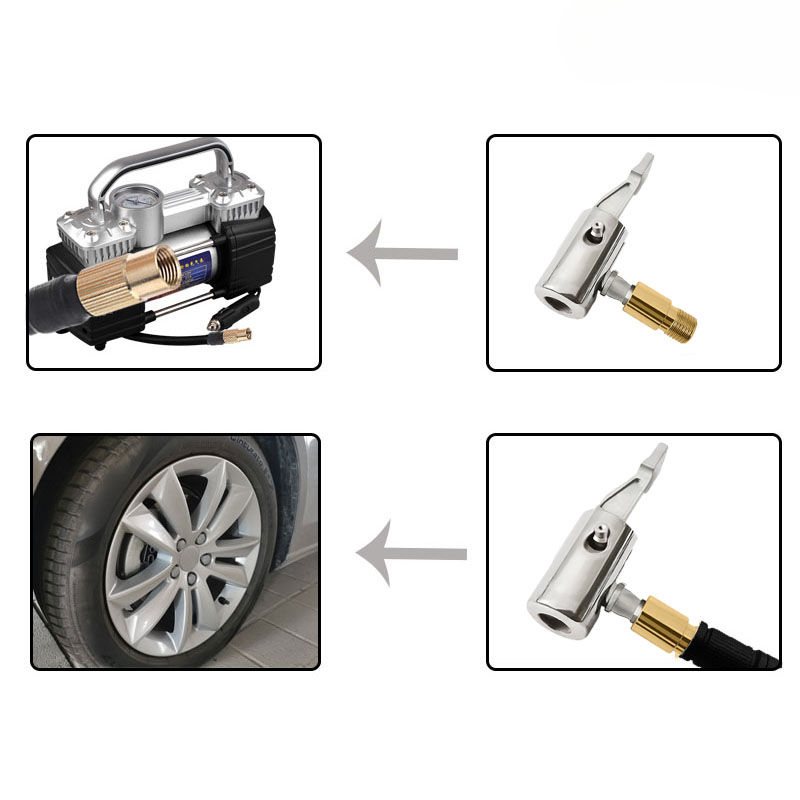 Thumbnail: Portable Inflatable Pump for Car Tire Air Chuck Compressor Tire Inflator Tire Ch