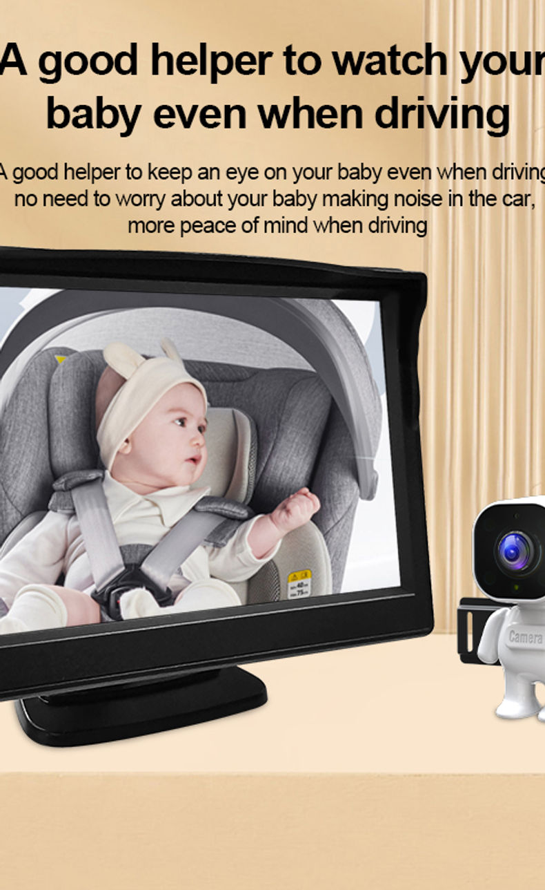 Thumbnail: 5 Inch Car Baby Display Screen with Night Vision Camera Baby Car Camera for Back