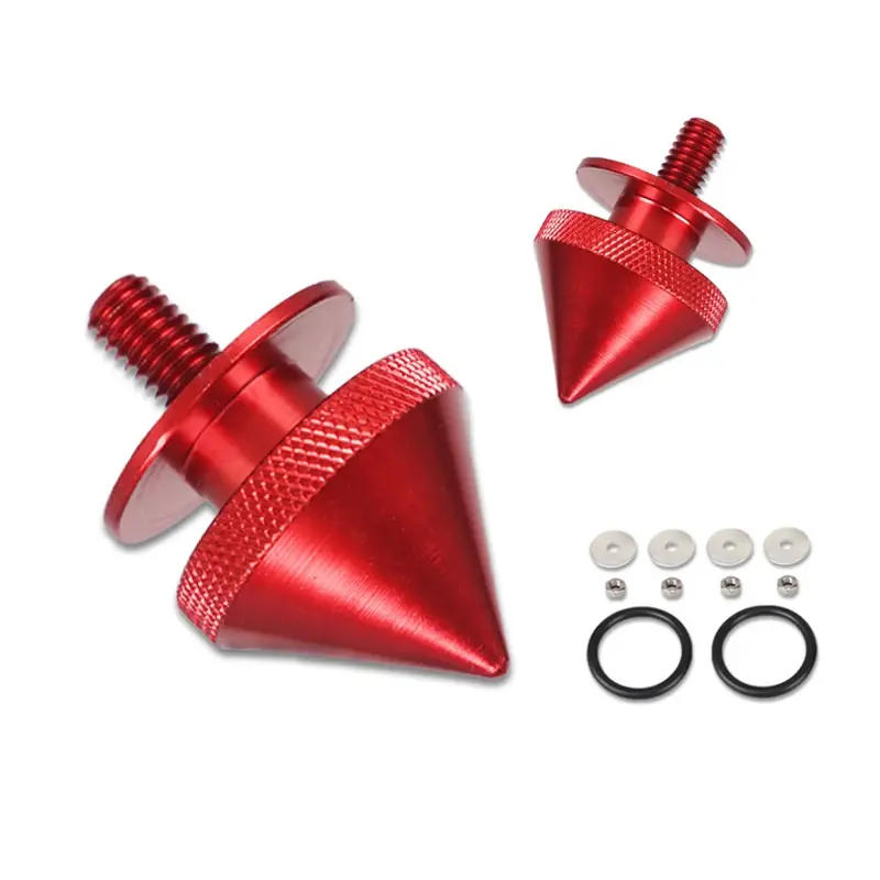 Thumbnail: Universal Red Spike Quick Release Fasteners for Car Bumper Trunk Hatch Lids Alum