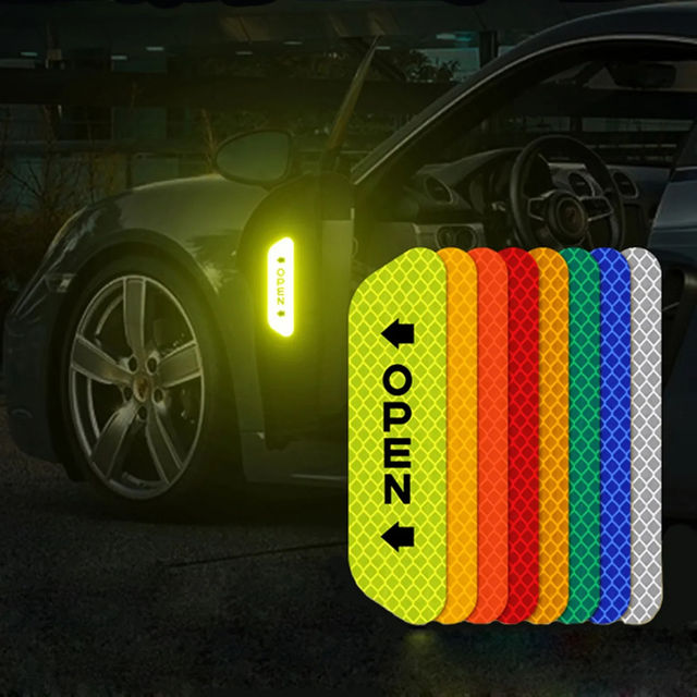 Night Reflective Car Door Sticker Safety Opening Warning Reflector Tape Decal Au