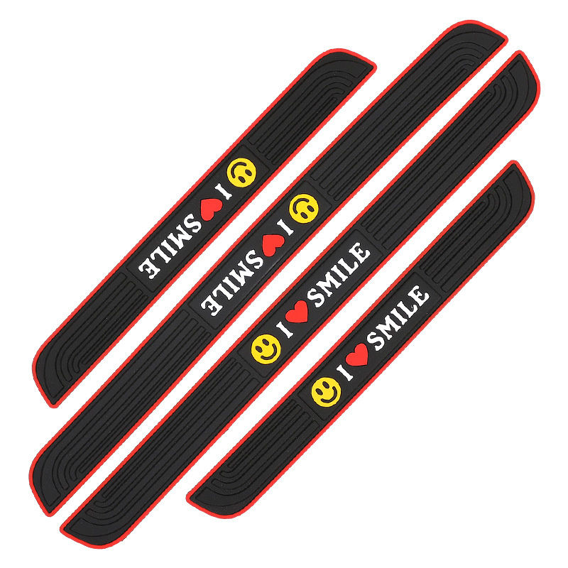 Thumbnail: 4pcs Rubber Car Door Sill Scuff Covers Black Door Panel Guards Protector Trim An