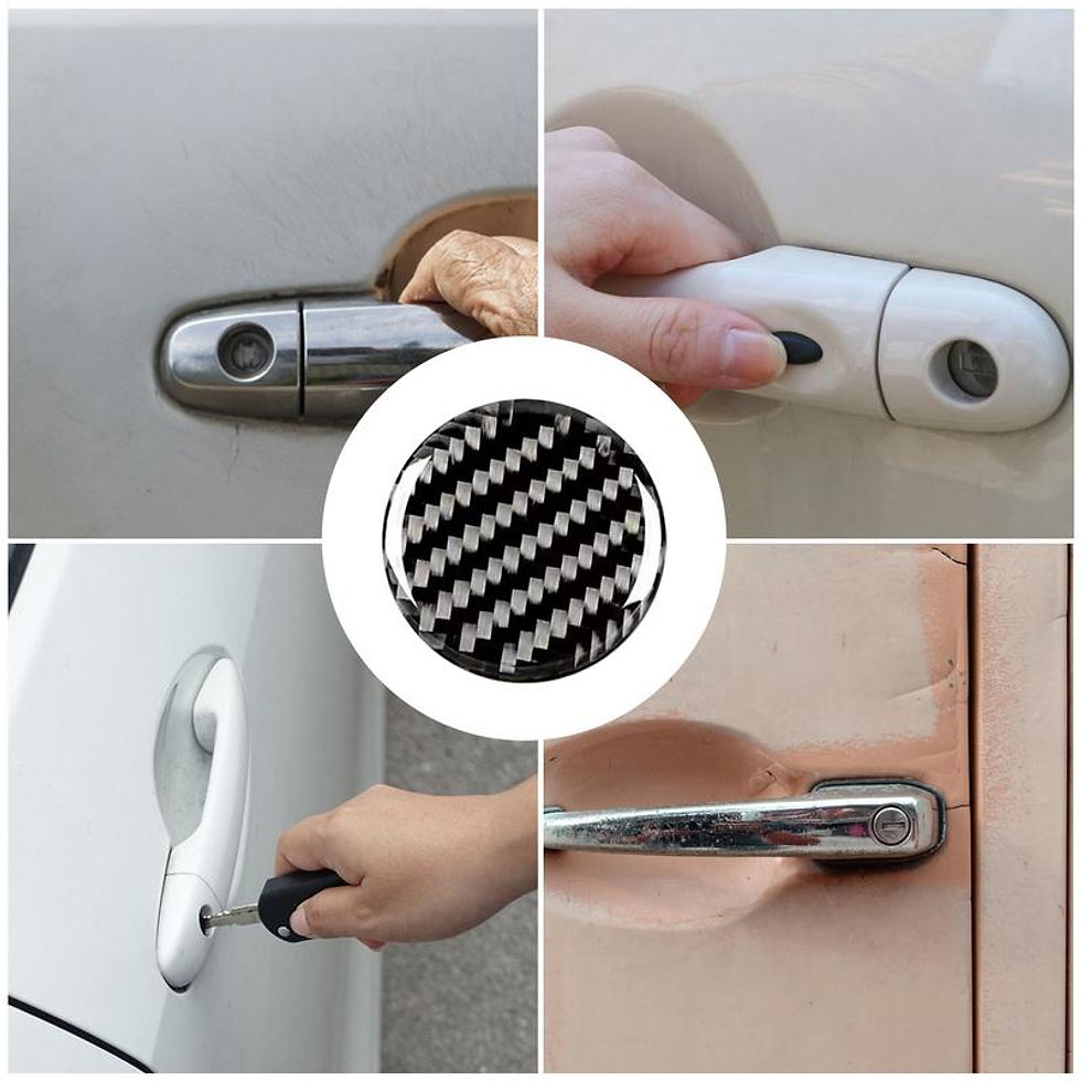 Thumbnail: Car Door Lock Stickers 4PCS Anti-Blocking Car Door Lock Screw Protector Key Deco