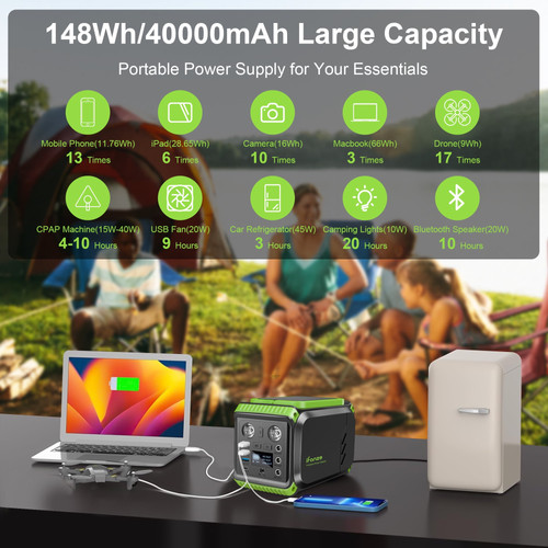 Qunler 200W Portable Power Station, 148Wh 40000mAh Solar Generator with  110.. | AutoMaximizer.com