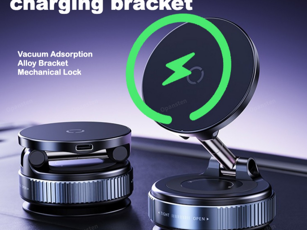 Super Strong Magnetic Car Wireless Charger Phone Holder 360° Rotation Vacuum Suc