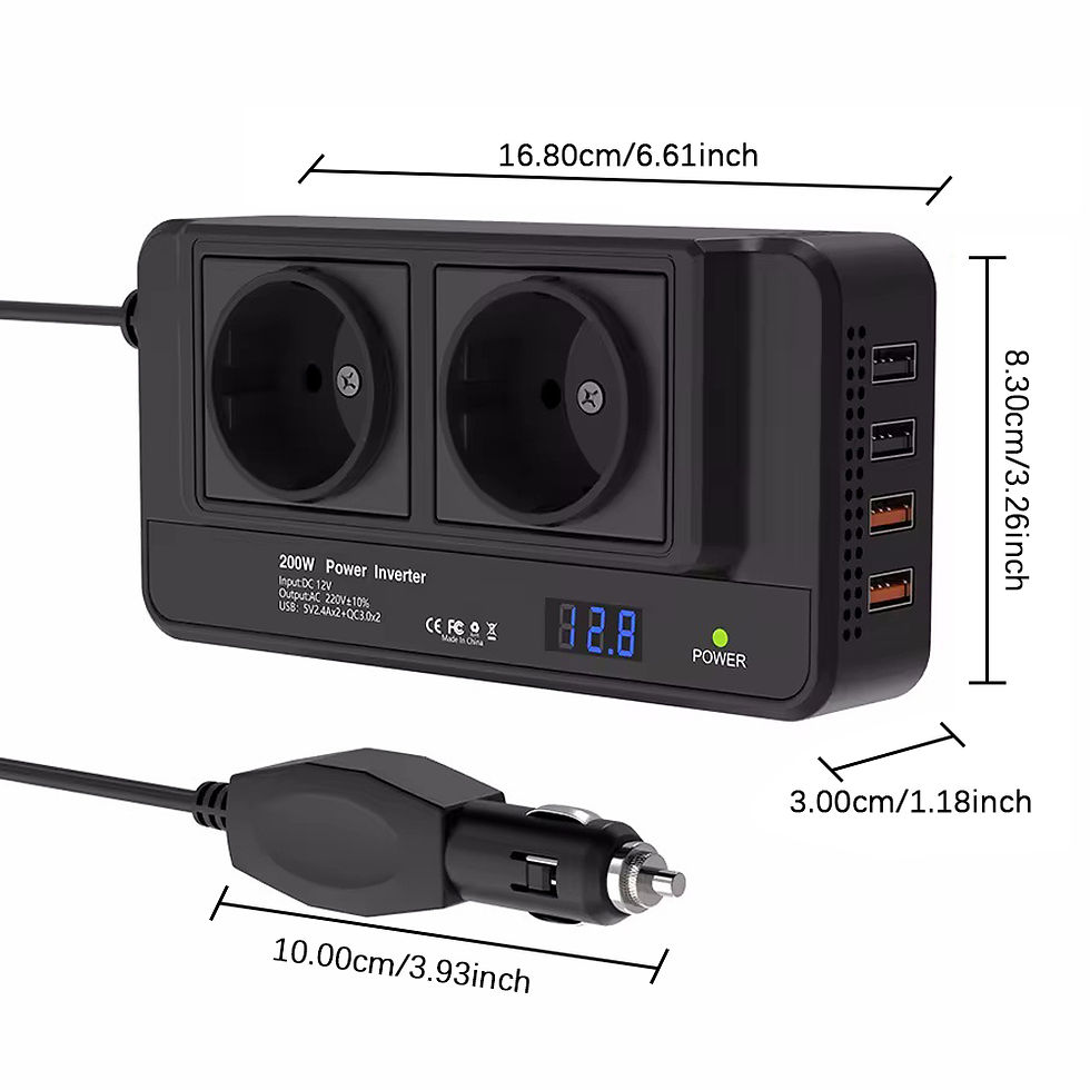 Thumbnail: Car 200W Inverter Accessories Cigarette Lighter Auto Mounted Inverter AC EU Sock