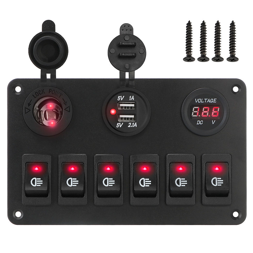Thumbnail: 24V 12V Switch Panel 6 Buttons USB Chargers Car Light Toggle Truck Power Adapter