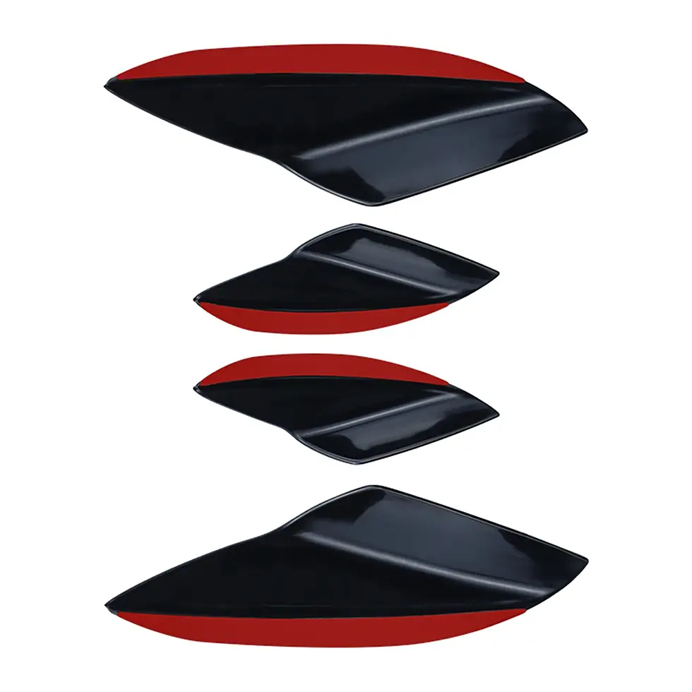 Thumbnail: 4Pcs Car Spoiler Canards Set Soft Decals Auto Collision Strip Carbon Fiber Patte